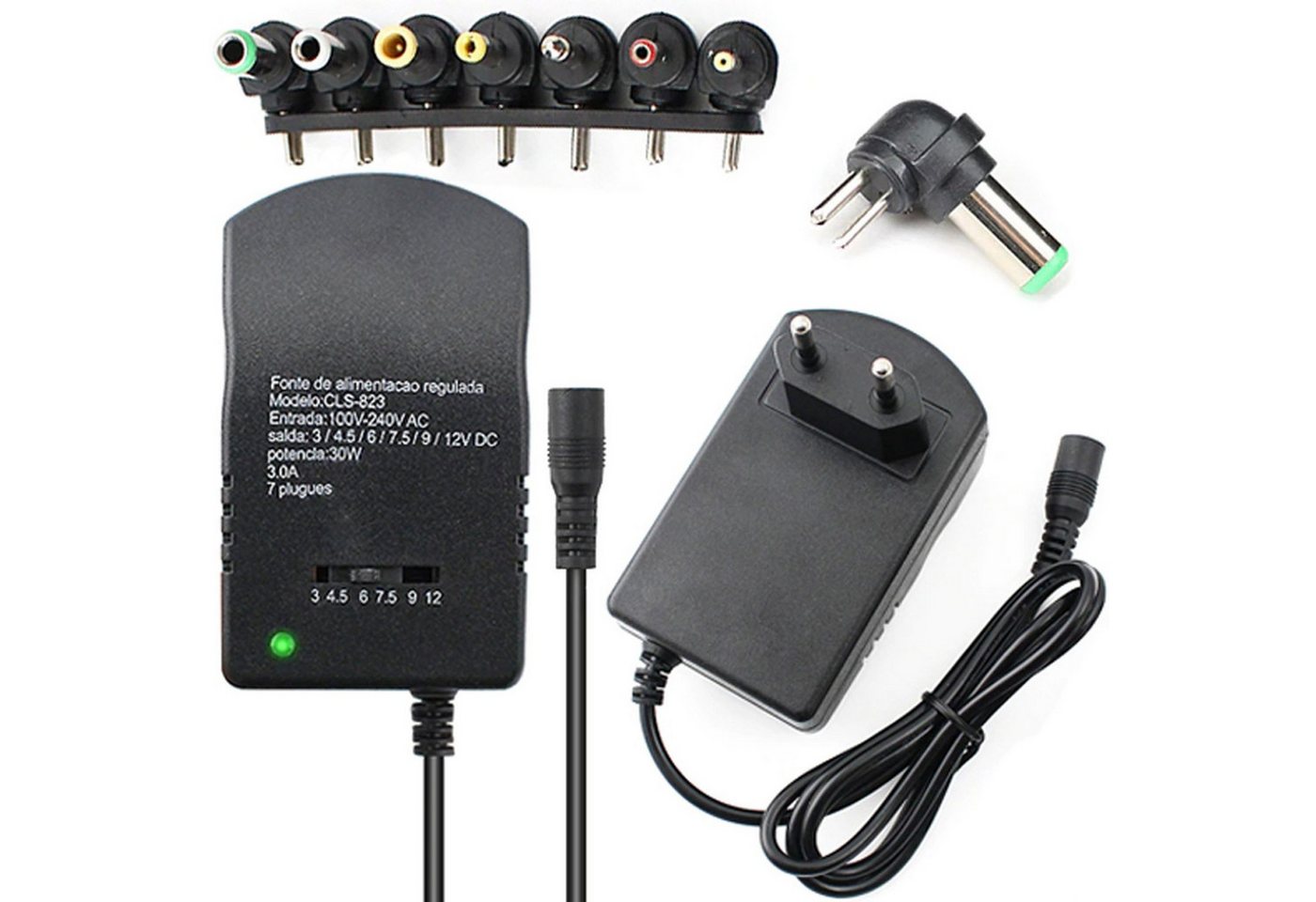 Retoo niversal AC Adapter 12V Netzteil mit 7 Austauschbare Spitzen Universal-Netzteil (7 wechselbare Stecker, Schalter der Spannung, Universelle Verwendung) von Retoo