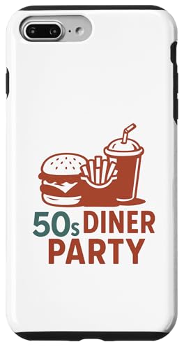 50er Jahre Diner Party Retro Burger Pommes Frites Milchshake Hülle für iPhone 7 Plus/8 Plus 50er Jahre Diner Party Retro Burger Pommes Frites Milchshake Hülle für iPhone 7 Plus/8 Plus von Retro 50s Party Cool Vibes
