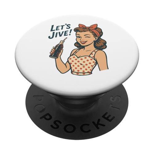 Let's Jive Retro 50er Pinup Dance PopSockets Klebender PopGrip Let's Jive Retro 50er Pinup Dance PopSockets Klebender PopGrip von Retro 50s Party Cool Vibes
