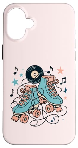 Retro 50er Jahre Rollschuhe und Vinyl Musik Hülle für iPhone 16 Plus Retro 50er Jahre Rollschuhe und Vinyl Musik Hülle für iPhone 16 Plus von Retro 50s Party Cool Vibes
