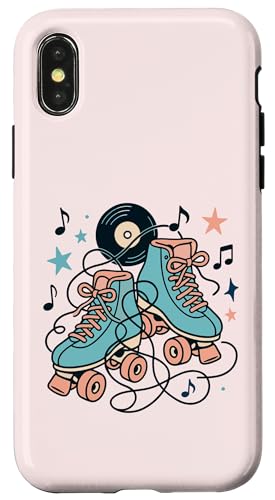 Retro 50er Jahre Rollschuhe und Vinyl Musik Hülle für iPhone X/XS Retro 50er Jahre Rollschuhe und Vinyl Musik Hülle für iPhone X/XS von Retro 50s Party Cool Vibes