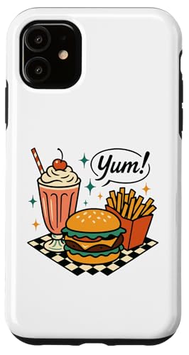 Yum Retro Diner Burger Milkshake Fries 50er Jahre Hülle für iPhone 11 Yum Retro Diner Burger Milkshake Fries 50er Jahre Hülle für iPhone 11 von Retro 50s Party Cool Vibes