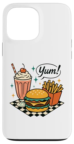 Yum Retro Diner Burger Milkshake Fries 50er Jahre Hülle für iPhone 13 Pro Max Yum Retro Diner Burger Milkshake Fries 50er Jahre Hülle für iPhone 13 Pro Max von Retro 50s Party Cool Vibes