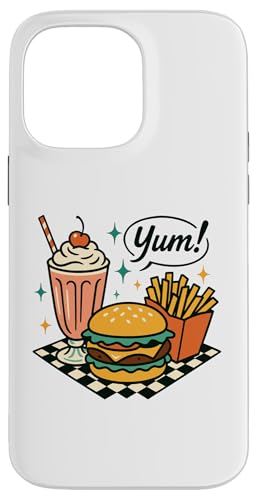 Yum Retro Diner Burger Milkshake Fries 50er Jahre Hülle für iPhone 14 Pro Max Yum Retro Diner Burger Milkshake Fries 50er Jahre Hülle für iPhone 14 Pro Max von Retro 50s Party Cool Vibes