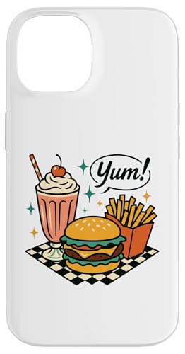 Yum Retro Diner Burger Milkshake Fries 50er Jahre Hülle für iPhone 14 Yum Retro Diner Burger Milkshake Fries 50er Jahre Hülle für iPhone 14 von Retro 50s Party Cool Vibes