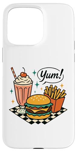Yum Retro Diner Burger Milkshake Fries 50er Jahre Hülle für iPhone 15 Pro Max Yum Retro Diner Burger Milkshake Fries 50er Jahre Hülle für iPhone 15 Pro Max von Retro 50s Party Cool Vibes