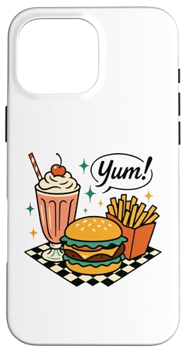 Yum Retro Diner Burger Milkshake Fries 50er Jahre Hülle für iPhone 16 Pro Max Yum Retro Diner Burger Milkshake Fries 50er Jahre Hülle für iPhone 16 Pro Max von Retro 50s Party Cool Vibes