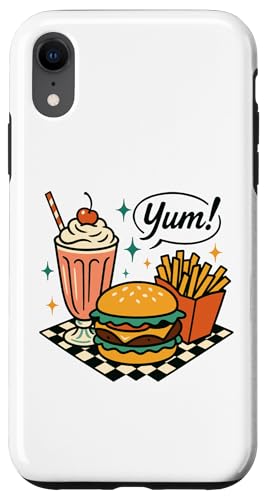 Yum Retro Diner Burger Milkshake Fries 50er Jahre Hülle für iPhone XR Yum Retro Diner Burger Milkshake Fries 50er Jahre Hülle für iPhone XR von Retro 50s Party Cool Vibes