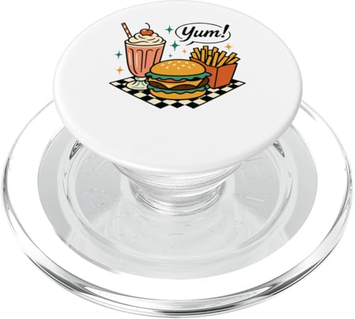 Yum Retro Diner Burger Milkshake Fries 50er Jahre PopSockets PopGrip für MagSafe Yum Retro Diner Burger Milkshake Fries 50er Jahre PopSockets PopGrip für MagSafe von Retro 50s Party Cool Vibes
