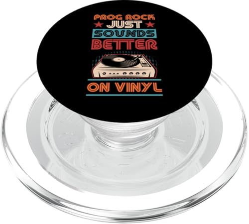 Schallplatte Love Prog Rock klingt auf Vinyl einfach besser PopSockets PopGrip für MagSafe von Retro Aesthetic Merch For Vinyl Record Collectors