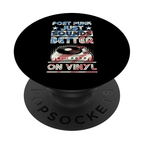 Vinyl-Schallplatte Love Post Punk klingt einfach besser auf Vinyl PopSockets Klebender PopGrip von Retro Aesthetic Merch For Vinyl Record Collectors