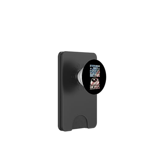 Vinyl-Schallplatte Love Synthwave klingt einfach besser auf Vinyl PopSockets PopWallet für MagSafe von Retro Aesthetic Merch For Vinyl Record Collectors