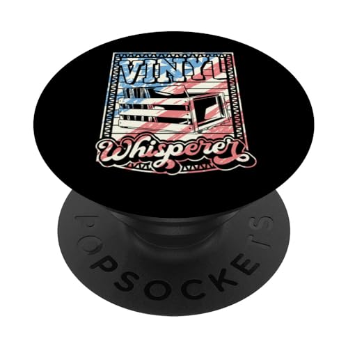 Vinyl Whisperer Bin Of Records Grafik PopSockets Klebender PopGrip von Retro Aesthetic Merch For Vinyl Record Collectors