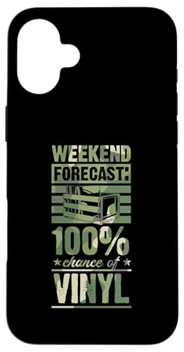 Weekend Forecast 100 Prozent Chance Of Vinyl Hülle für iPhone 16 Plus von Retro Aesthetic Merch For Vinyl Record Collectors