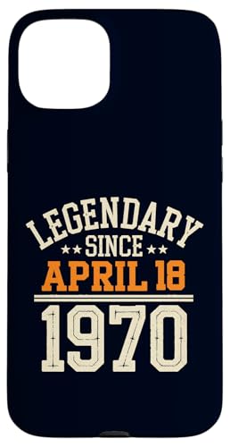 Legendär seit dem 18. April 1970, toller Geburtstag, lustiger Retro-Look Hülle für iPhone 15 Plus von Retro April 1970 Birthday Shirt for Men & Women
