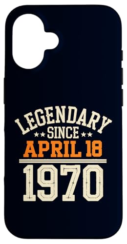 Legendär seit dem 18. April 1970, toller Geburtstag, lustiger Retro-Look Hülle für iPhone 16 von Retro April 1970 Birthday Shirt for Men & Women