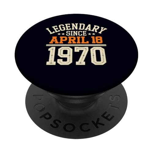 Legendär seit dem 18. April 1970, toller Geburtstag, lustiger Retro-Look PopSockets Klebender PopGrip von Retro April 1970 Birthday Shirt for Men & Women