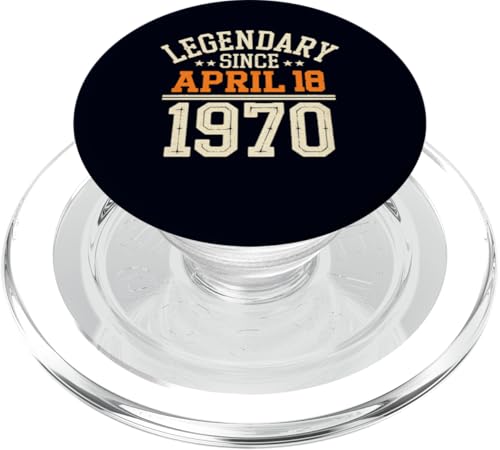 Legendär seit dem 18. April 1970, toller Geburtstag, lustiger Retro-Look PopSockets PopGrip für MagSafe von Retro April 1970 Birthday Shirt for Men & Women