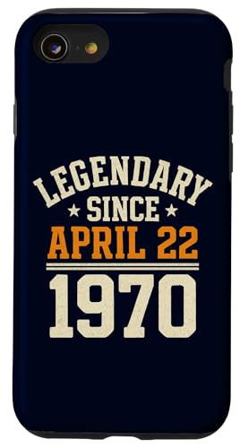 Legendary Since 22. April 1970, Awesome Birthday Funny Retro Hülle für iPhone SE (2020) / 7 / 8 von Retro April 1970 Birthday Shirt for Men & Women