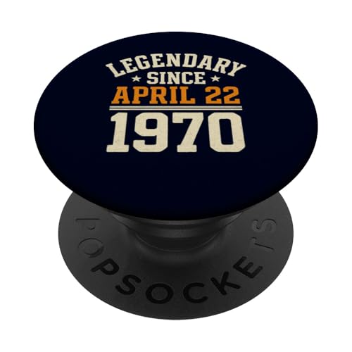Legendary Since 22. April 1970, Awesome Birthday Funny Retro PopSockets Klebender PopGrip von Retro April 1970 Birthday Shirt for Men & Women