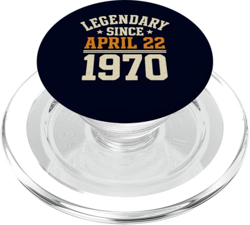 Legendary Since 22. April 1970, Awesome Birthday Funny Retro PopSockets PopGrip für MagSafe von Retro April 1970 Birthday Shirt for Men & Women