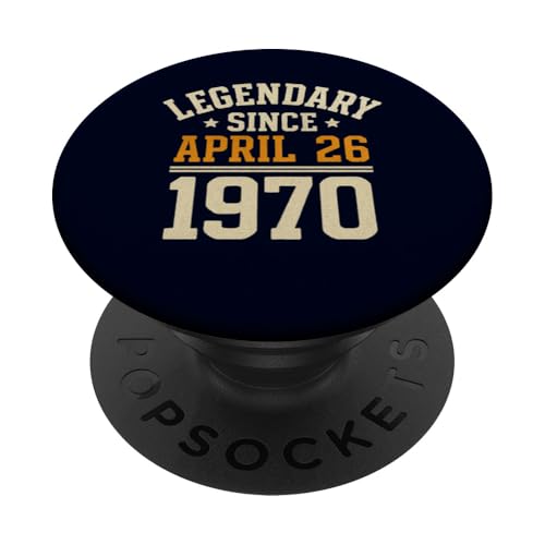 Legendary Since 26. April 1970, Awesome Birthday Funny Retro PopSockets Klebender PopGrip von Retro April 1970 Birthday Shirt for Men & Women
