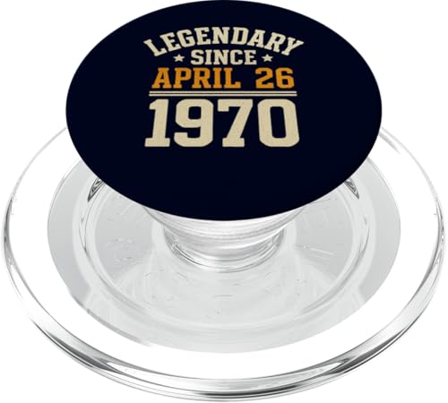 Legendary Since 26. April 1970, Awesome Birthday Funny Retro PopSockets PopGrip für MagSafe von Retro April 1970 Birthday Shirt for Men & Women