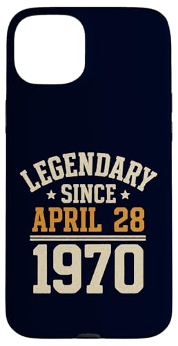 Legendary Since 28. April 1970, Awesome Birthday Funny Retro Hülle für iPhone 15 Plus von Retro April 1970 Birthday Shirt for Men & Women