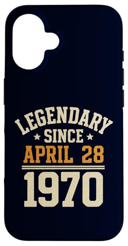 Legendary Since 28. April 1970, Awesome Birthday Funny Retro Hülle für iPhone 16 von Retro April 1970 Birthday Shirt for Men & Women