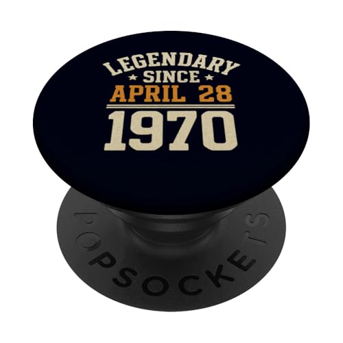 Legendary Since 28. April 1970, Awesome Birthday Funny Retro PopSockets Klebender PopGrip von Retro April 1970 Birthday Shirt for Men & Women