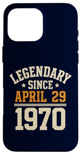 Legendary Since 29. April 1970, Awesome Birthday Funny Retro Hülle für iPhone 16 Pro Max von Retro April 1970 Birthday Shirt for Men & Women