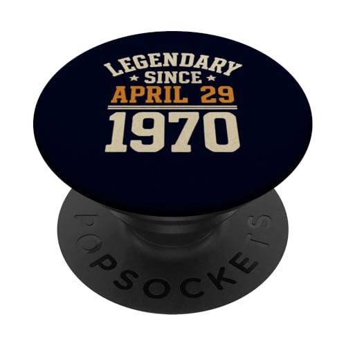 Legendary Since 29. April 1970, Awesome Birthday Funny Retro PopSockets Klebender PopGrip von Retro April 1970 Birthday Shirt for Men & Women