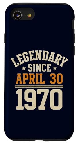 Legendary Since 30. April 1970, Awesome Birthday Funny Retro Hülle für iPhone SE (2020) / 7 / 8 von Retro April 1970 Birthday Shirt for Men & Women