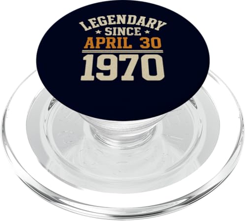 Legendary Since 30. April 1970, Awesome Birthday Funny Retro PopSockets PopGrip für MagSafe von Retro April 1970 Birthday Shirt for Men & Women