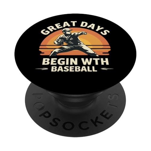Baseballspieler Pitcher Zitat Vintage Sunset PopSockets Klebender PopGrip Baseballspieler Pitcher Zitat Vintage Sunset PopSockets Klebender PopGrip von Retro Baseball Player Vintage Designs