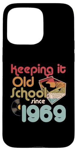 Keeping It Old School Since 1969 Year Box of Vinyl Records Hülle für iPhone 15 Pro Max von Retro Birthday Party For Vinyl Record Collectors
