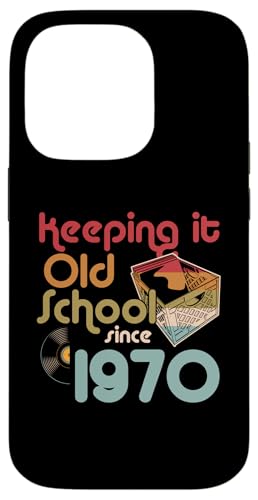 Keeping It Old School Since 1970 Year Box Of Vinyl Records Hülle für iPhone 14 Pro von Retro Birthday Party For Vinyl Record Collectors