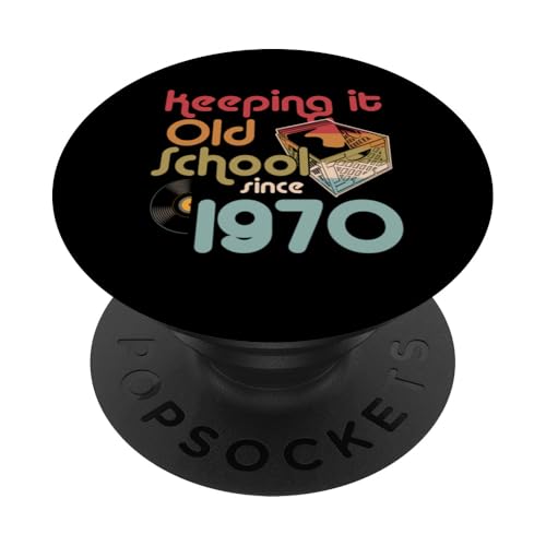 Keeping It Old School Since 1970 Year Box Of Vinyl Records PopSockets Klebender PopGrip Keeping It Old School Since 1970 Year Box Of Vinyl Records PopSockets Klebender PopGrip von Retro Birthday Party For Vinyl Record Collectors