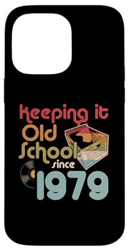 Keeping It Old School Since 1979 Year Box Of Vinyl Records Hülle für iPhone 14 Pro Max von Retro Birthday Party For Vinyl Record Collectors