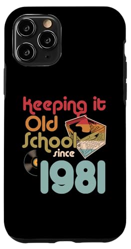 Keeping It Old School Since 1981 Year Box Of Vinyl Records Hülle für iPhone 11 Pro von Retro Birthday Party For Vinyl Record Collectors