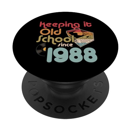 Keeping It Old School Since 1988 Year Box of Vinyl Records PopSockets Klebender PopGrip Keeping It Old School Since 1988 Year Box of Vinyl Records PopSockets Klebender PopGrip von Retro Birthday Party For Vinyl Record Collectors