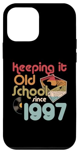Keeping It Old School Since 1997 Year Box Of Vinyl Records Hülle für iPhone 12 mini von Retro Birthday Party For Vinyl Record Collectors