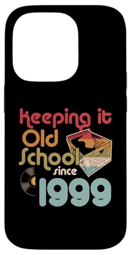 Keeping It Old School Since 1999 Year Box of Vinyl Records Hülle für iPhone 14 Pro von Retro Birthday Party For Vinyl Record Collectors
