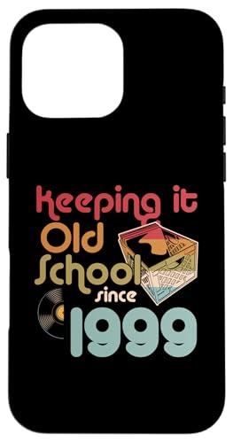Keeping It Old School Since 1999 Year Box of Vinyl Records Hülle für iPhone 16 Pro Max von Retro Birthday Party For Vinyl Record Collectors