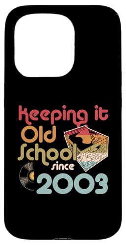 Keeping It Old School Since 2003 Year Box of Vinyl Records Hülle für iPhone 15 Pro von Retro Birthday Party For Vinyl Record Collectors