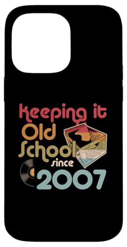 Keeping It Old School Since 2007 Year Box of Vinyl Records Hülle für iPhone 14 Pro Max von Retro Birthday Party For Vinyl Record Collectors