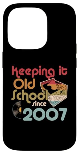 Keeping It Old School Since 2007 Year Box of Vinyl Records Hülle für iPhone 14 Pro von Retro Birthday Party For Vinyl Record Collectors