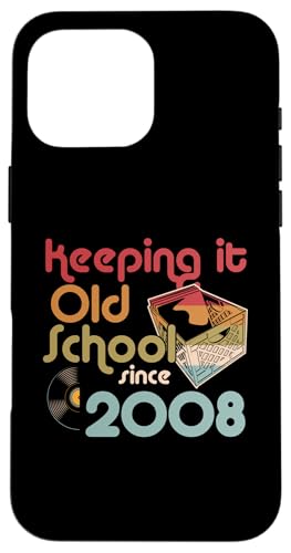 Keeping It Old School Since 2008 Year Box of Vinyl Records Hülle für iPhone 16 Pro Max von Retro Birthday Party For Vinyl Record Collectors