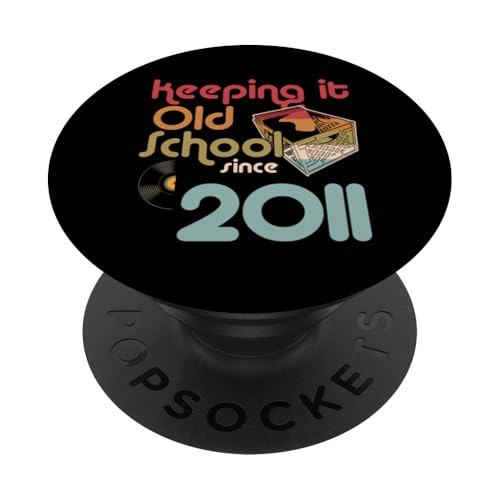 Keeping It Old School Since 2011 Year Box of Vinyl Records PopSockets Klebender PopGrip Keeping It Old School Since 2011 Year Box of Vinyl Records PopSockets Klebender PopGrip von Retro Birthday Party For Vinyl Record Collectors