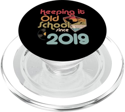 Keeping It Old School Since 2019 Year Box of Vinyl Records PopSockets PopGrip für MagSafe Keeping It Old School Since 2019 Year Box of Vinyl Records PopSockets PopGrip für MagSafe von Retro Birthday Party For Vinyl Record Collectors